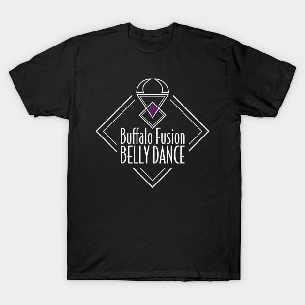 Buffalo Fusion Belly Dance White and Color Logo T-Shirt by Buffalo Fusion Belly Dance
